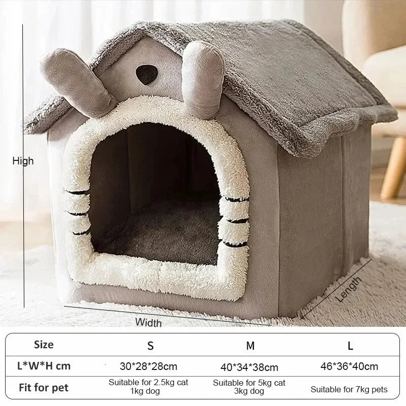 Casa para perros cálida y suave para interiores