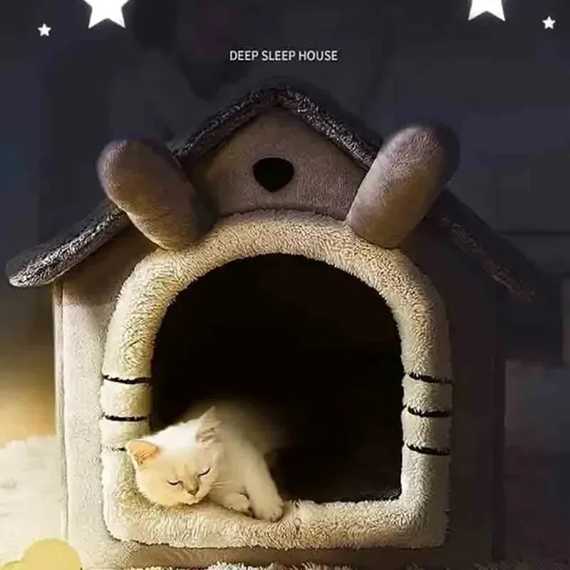 Casa para perros cálida y suave para interiores