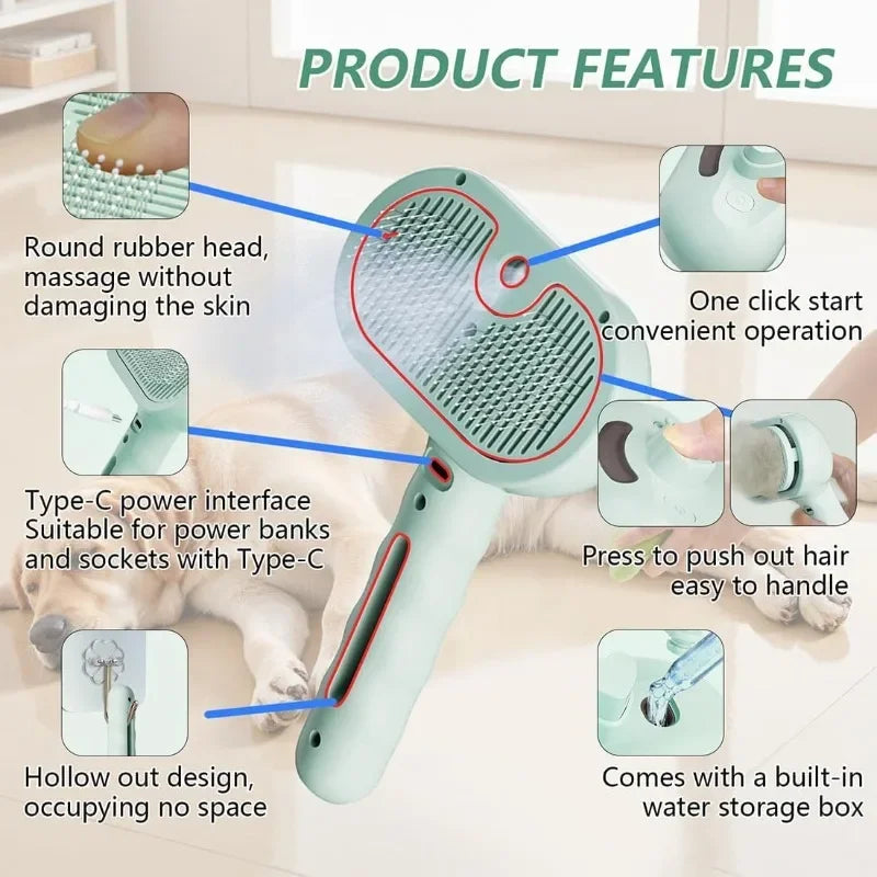 Pet Spray Hair Comb Professional Electric Hair Straightener