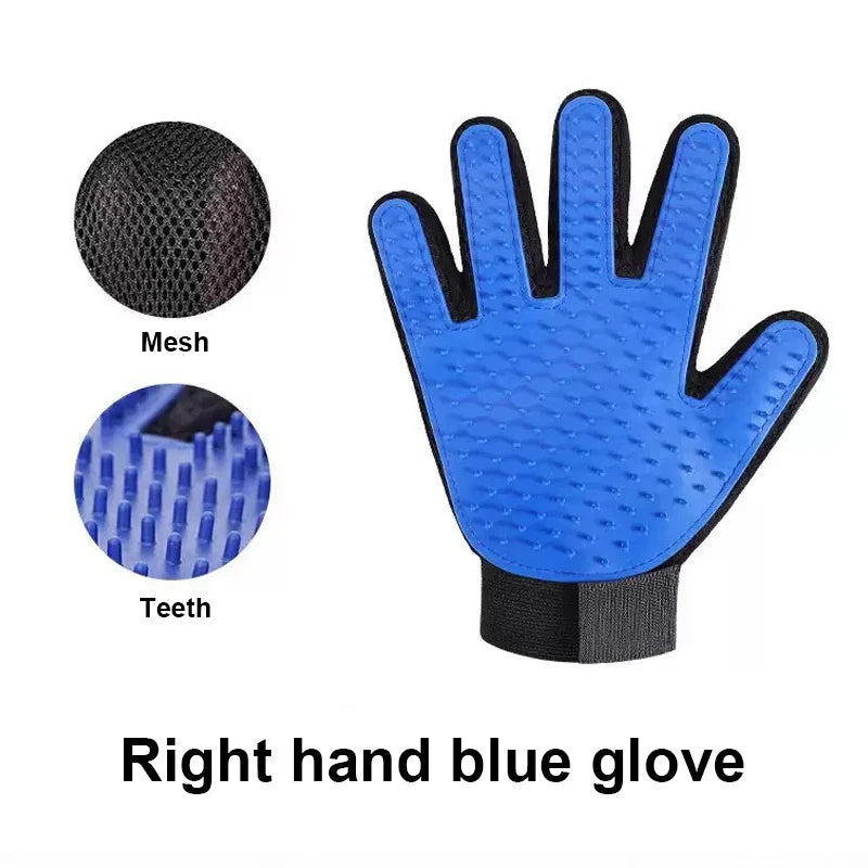 Pet Deshedding Brush Silicone Grooming Gloves