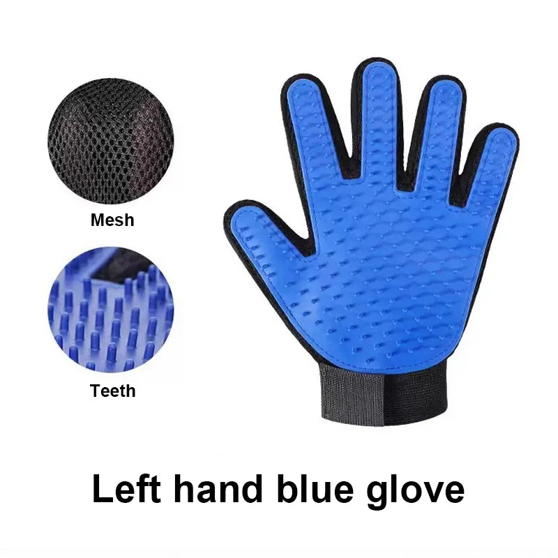 Pet Deshedding Brush Silicone Grooming Gloves