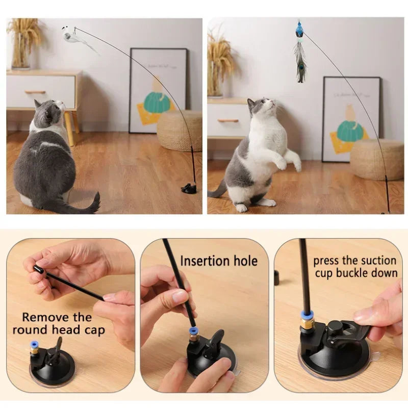 Interactive Cat Toy Funny Simulation Bird Feather