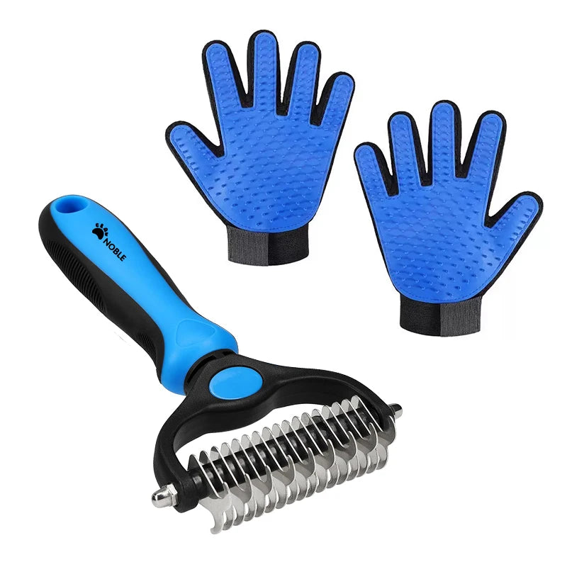 Pet Deshedding Brush Silicone Grooming Gloves
