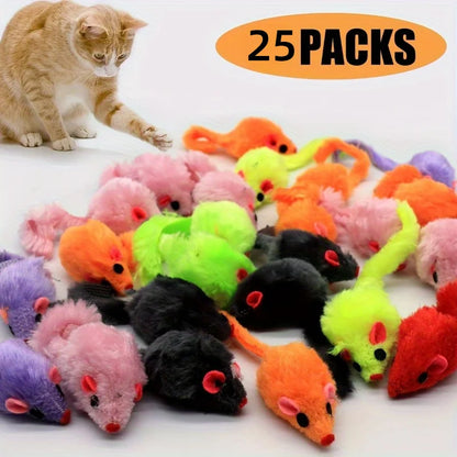 25 Pack Plush Little Mice Cat Toys Mouse
