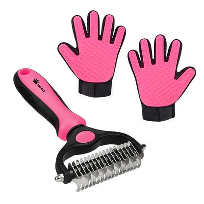 Pet Deshedding Brush Silicone Grooming Gloves