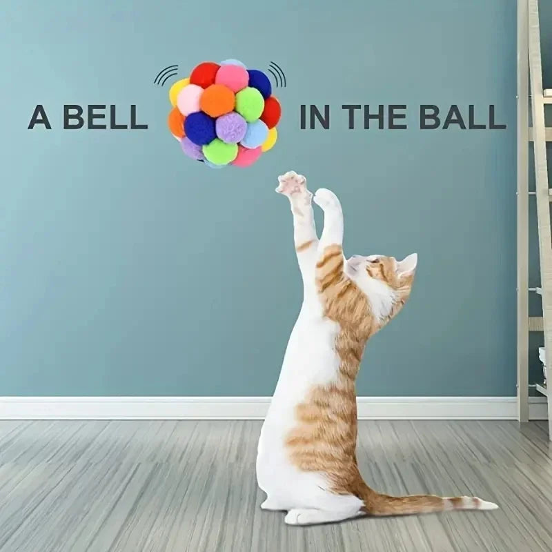Plush Ball Toy Pet Elastic Bell Ball