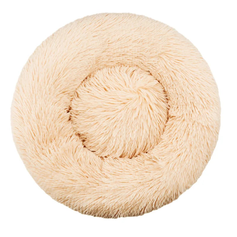 Round Dog Bed Winter Warm Cat Bed Plush