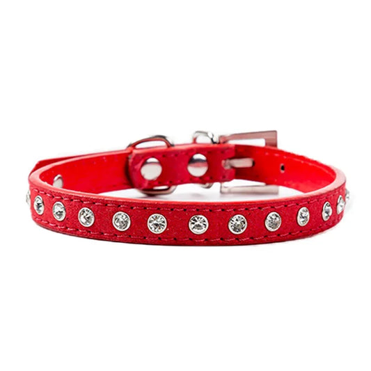 New Rhinestone Pet Collar Shiny Row of Diamond Dog Collars