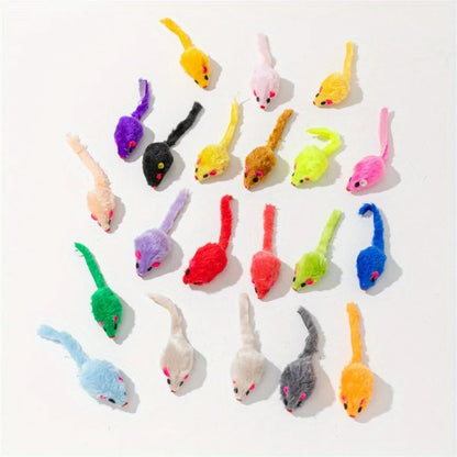 25 Pack Plush Little Mice Cat Toys Mouse