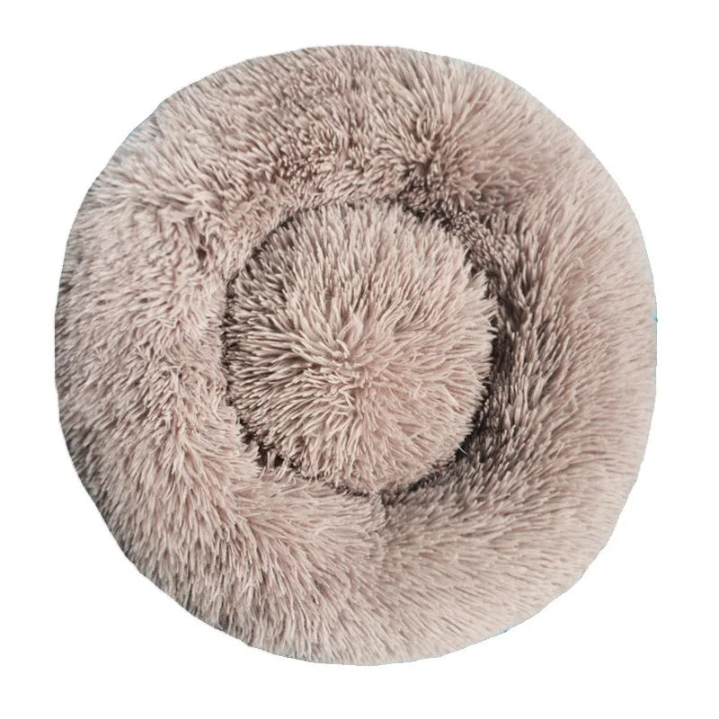 Round Dog Bed Winter Warm Cat Bed Plush