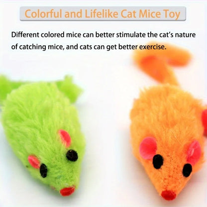 25 Pack Plush Little Mice Cat Toys Mouse