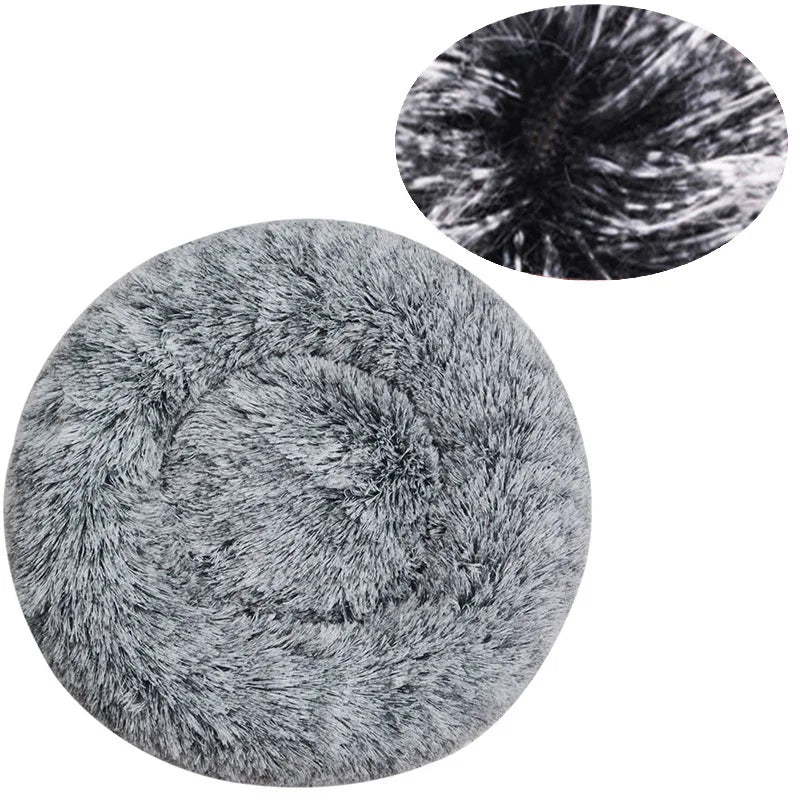Round Dog Bed Winter Warm Cat Bed Plush