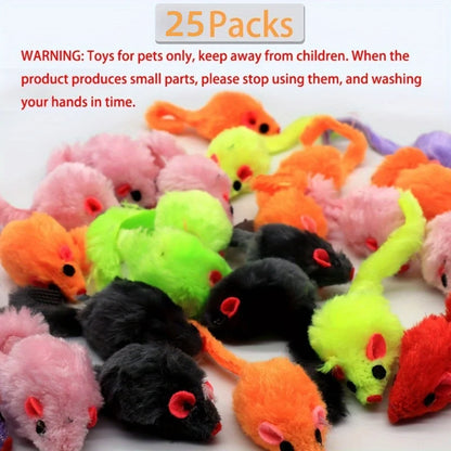 25 Pack Plush Little Mice Cat Toys Mouse
