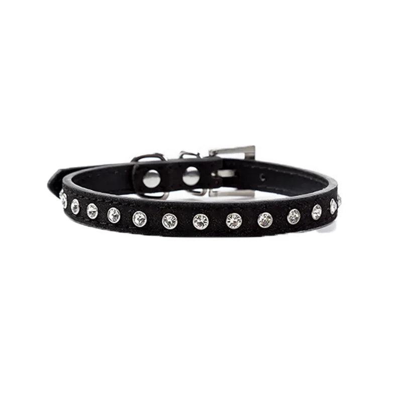 New Rhinestone Pet Collar Shiny Row of Diamond Dog Collars