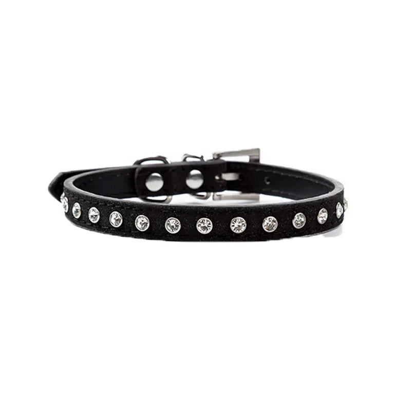New Rhinestone Pet Collar Shiny Row of Diamond Dog Collars
