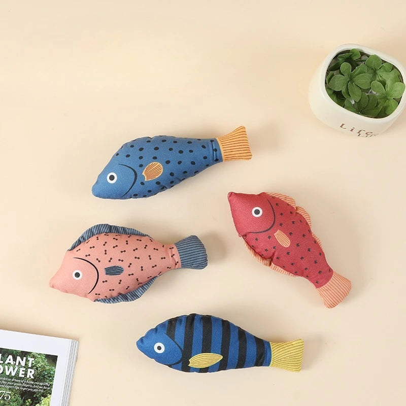 Cat Toy Training Entertainment Fish Plush Stuffed