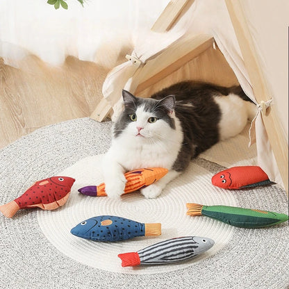 Cat Toy Training Entertainment Fish Plush Stuffed