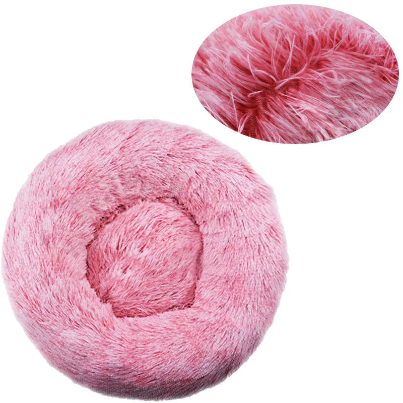 Round Dog Bed Winter Warm Cat Bed Plush