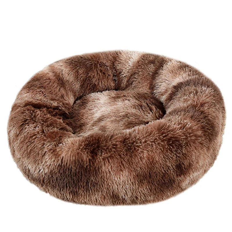 Round Dog Bed Winter Warm Cat Bed Plush