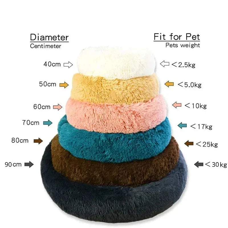 Round Dog Bed Winter Warm Cat Bed Plush